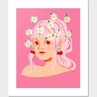 Pink summer girl Posters and Art